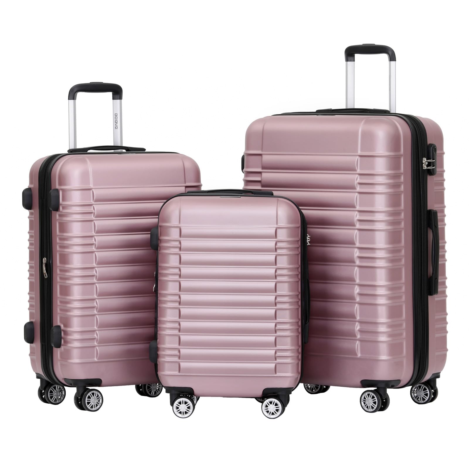BEIBYE 2088 Zwillingsrollen Reisekoffer Koffer Trolleys Hartschale M-L-XL-Set in 14 Farben