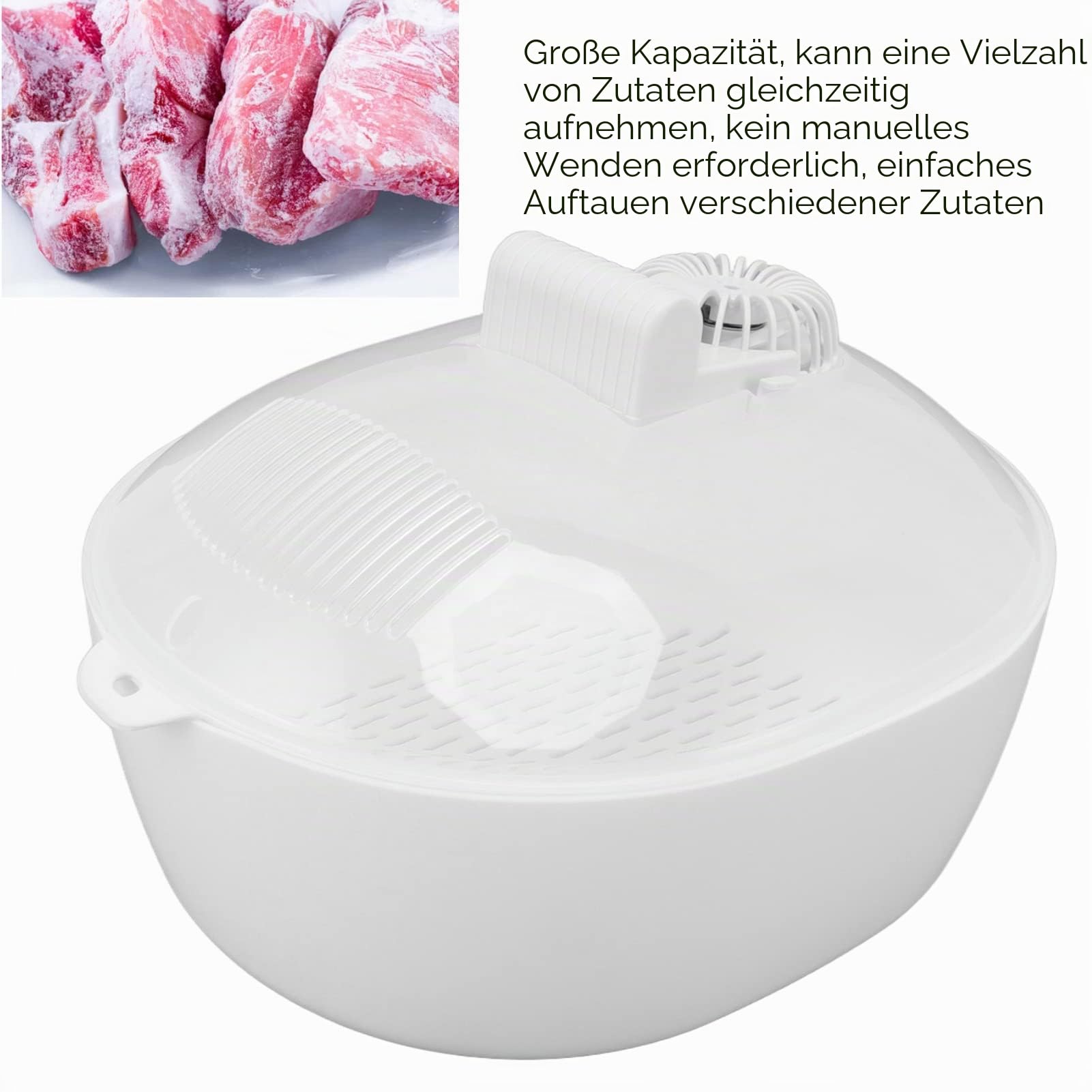 Auftaukorb für Gefrorenes Fleisch, Auftaugerät Zum Schnellen Auftauen von Gefrorenen Lebensmitteln, Schnelles Auftauen von Lebensmitteln und Auftauplatte, Schnelle und Gesündere