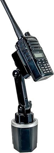 Soporte de taza de altura ajustable para Anytone BaoFeng Icom Kenwood Yaesu Handhelds ahora con soporte para micrófono
