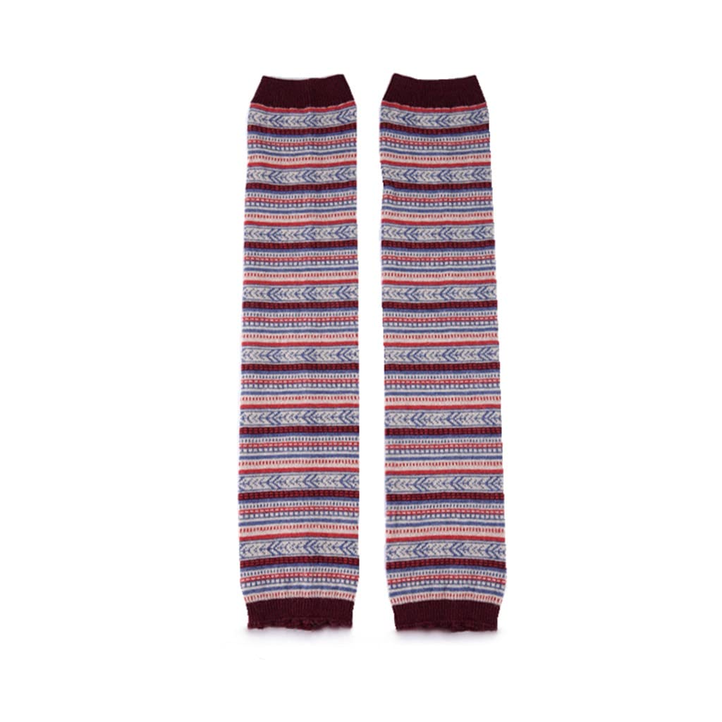 Scaldamuscoli Caldi Invernali da Donna Calzini Alti al Ginocchio Lavorati a Maglia di Lana Polsini per Stivali Scaldamuscoli (Color : D, Size : 60cm) (A 7 3/8)