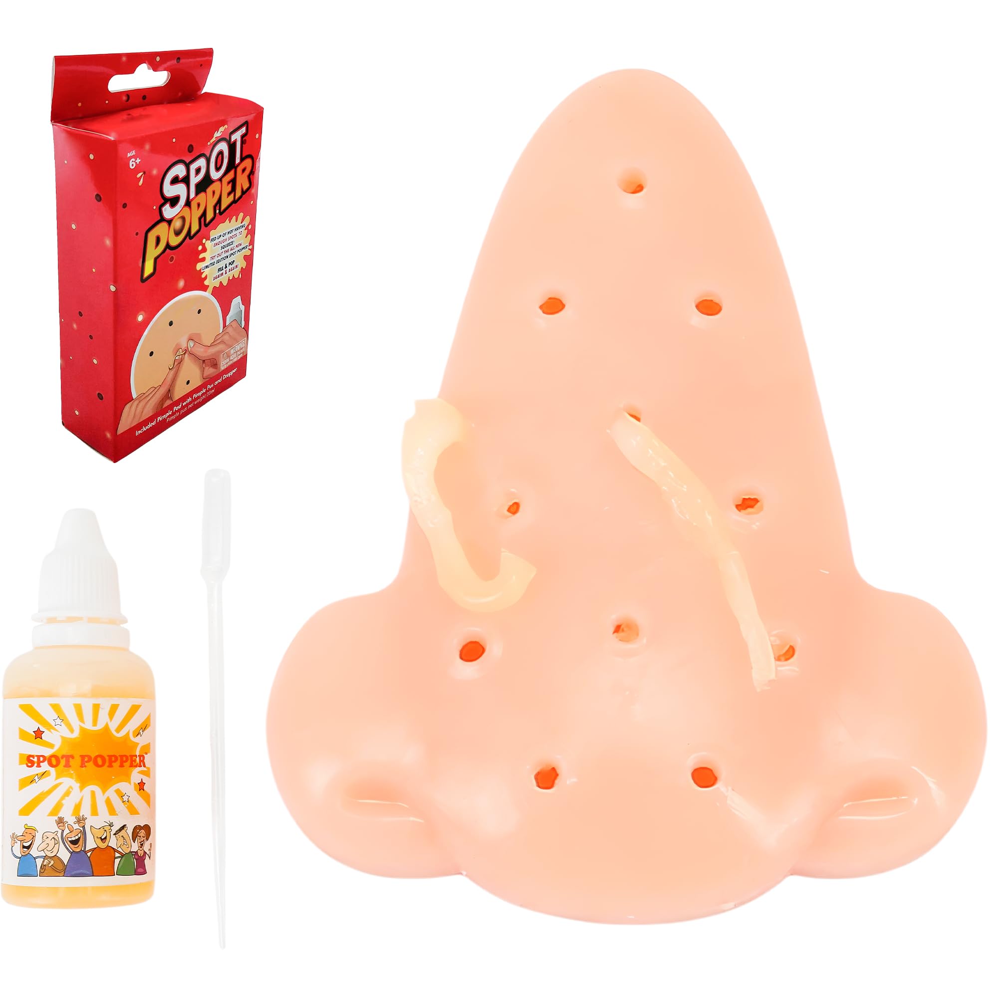 Pimple Popper Toy, Squeeze Pimple Pops Toy Acne Toys Nose Pimple Popping Toy Stress Relief Novelty Toy with 30ml Additive Solution