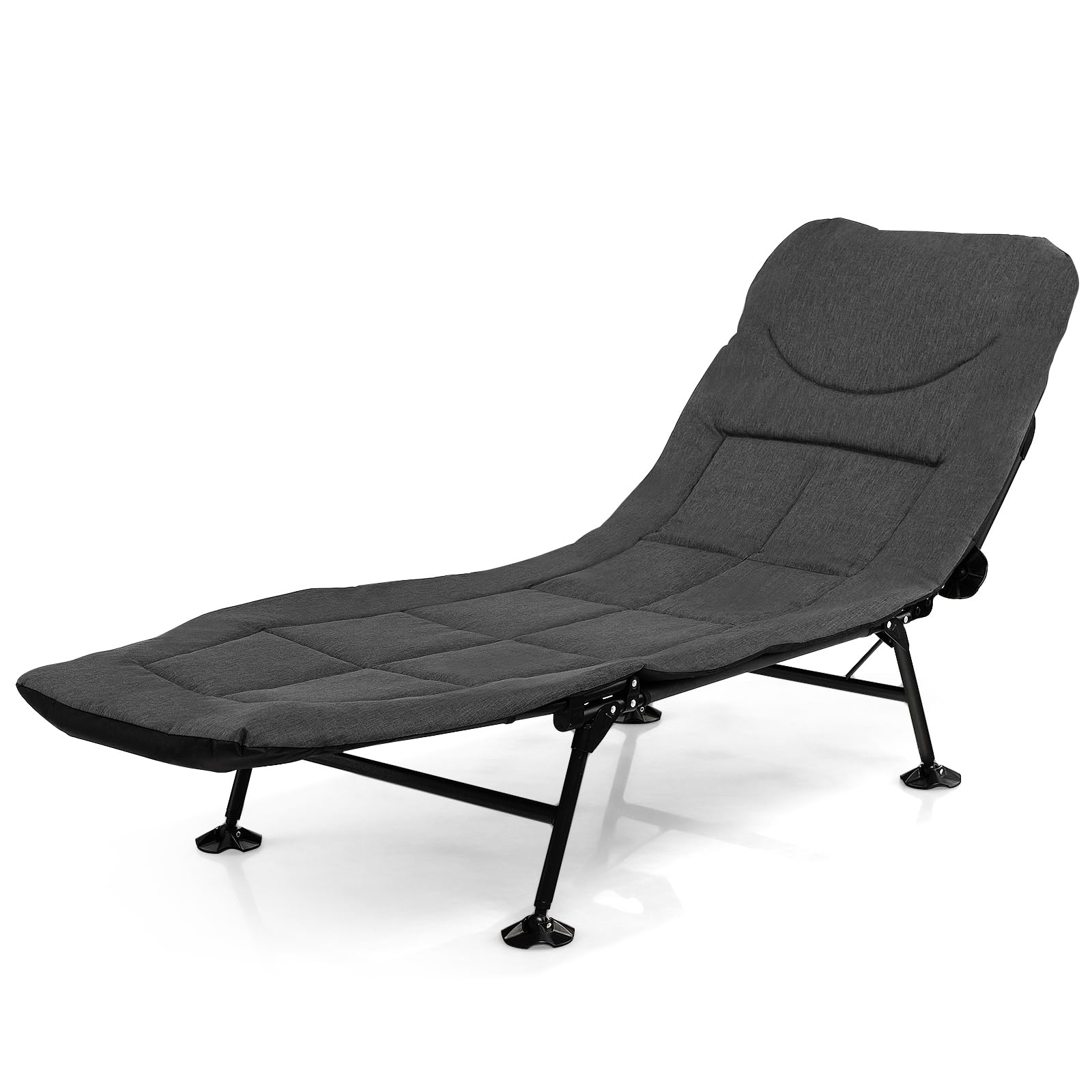 SOARS Karpfenliege klappbar, Angelliege mit 6-Fach Verstellbarer Rückenlehne, Kopfkissen & Matratze, Campingliege 6-Bein mit großen Schlammfüßen bis 200 kg belastbar, 194 x 66 x 29 cm