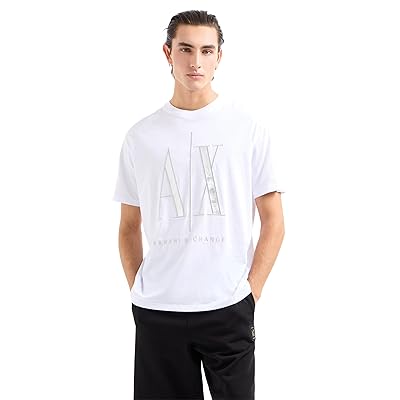 Armani Exchange Black/Gold Icon Logo T Shirts Men