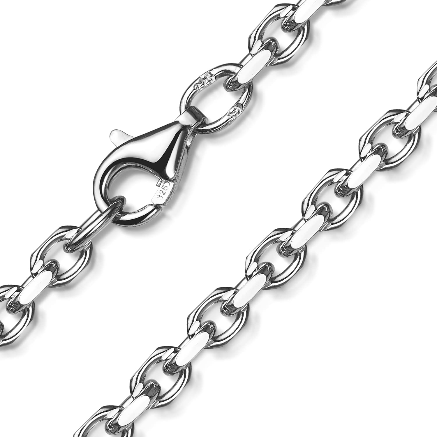Herren Armband 925 Silber Ankerkette massiv 18-24cm 2,9mm SA-140 | Silberarmband aus 925 Sterling Silber rhodiniert und diamantiert in 18-24cm Made in Germany von MATERIA by Matthias Wagner