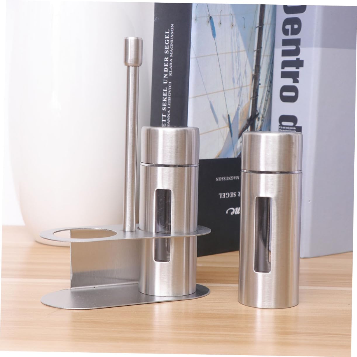 3 Stück Salz und Pfeffer Streuer aus Edelstahl und Acryl Gewürzglas mit Deckel für Barbecues und Picknicks Praktischer Küchengewürz Organizer