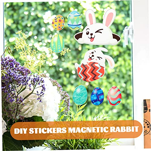 Pegatinas magnéticas de conejo de Pascua Uonlytech de 3 juegos 8