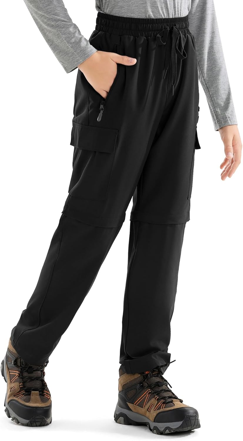 Boys Convertible Hiking Pants Kids Zip Off Scout Pants Youth Teen Boy Quick Dry Outdoor Fishing Waterproof Lightweight 4-18Y - Image 2