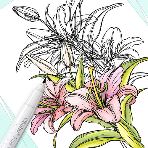 Ohuhu Y30-80600-28 Micro Pen Fineliner Drawing Pens: 8 Sizes Fineliner Pens Pigment Black Ink Assorted Point Sizes Waterproof thumb #6