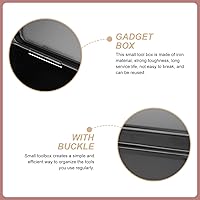 Vista 5 de Small Portable Iron Tool Box Lockable Organizer for Home Garage Workshop Compact Rust-resistant Storage Case for Screws Nails and Small Parts