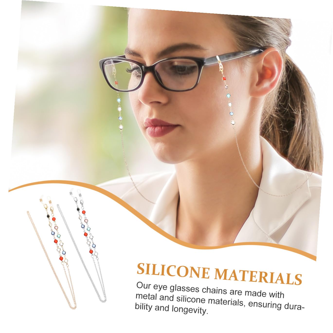 Veemoon Brillenseil Sonnenbrillen Brillenketten Zum Umhängen Brillenkette Damen Accessoires Riemen Brillenkette Kordel Kette Für Brillen Modische Sonnenbrillenkette Kieselgel