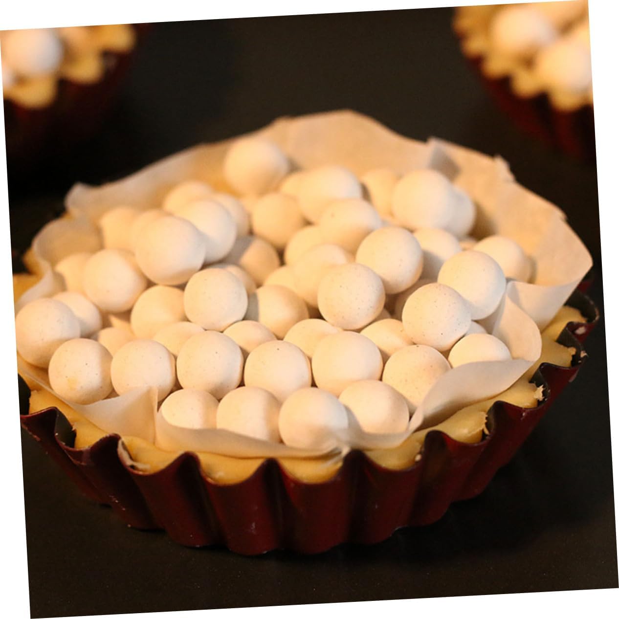 580G Food-grade Ceramic Crust Weights Baking Beans for Blind Baking Heat Resistant Stoneware with Storage Bottle Baking Steam Stone for Even Heat Transfer and Bubble Prevention