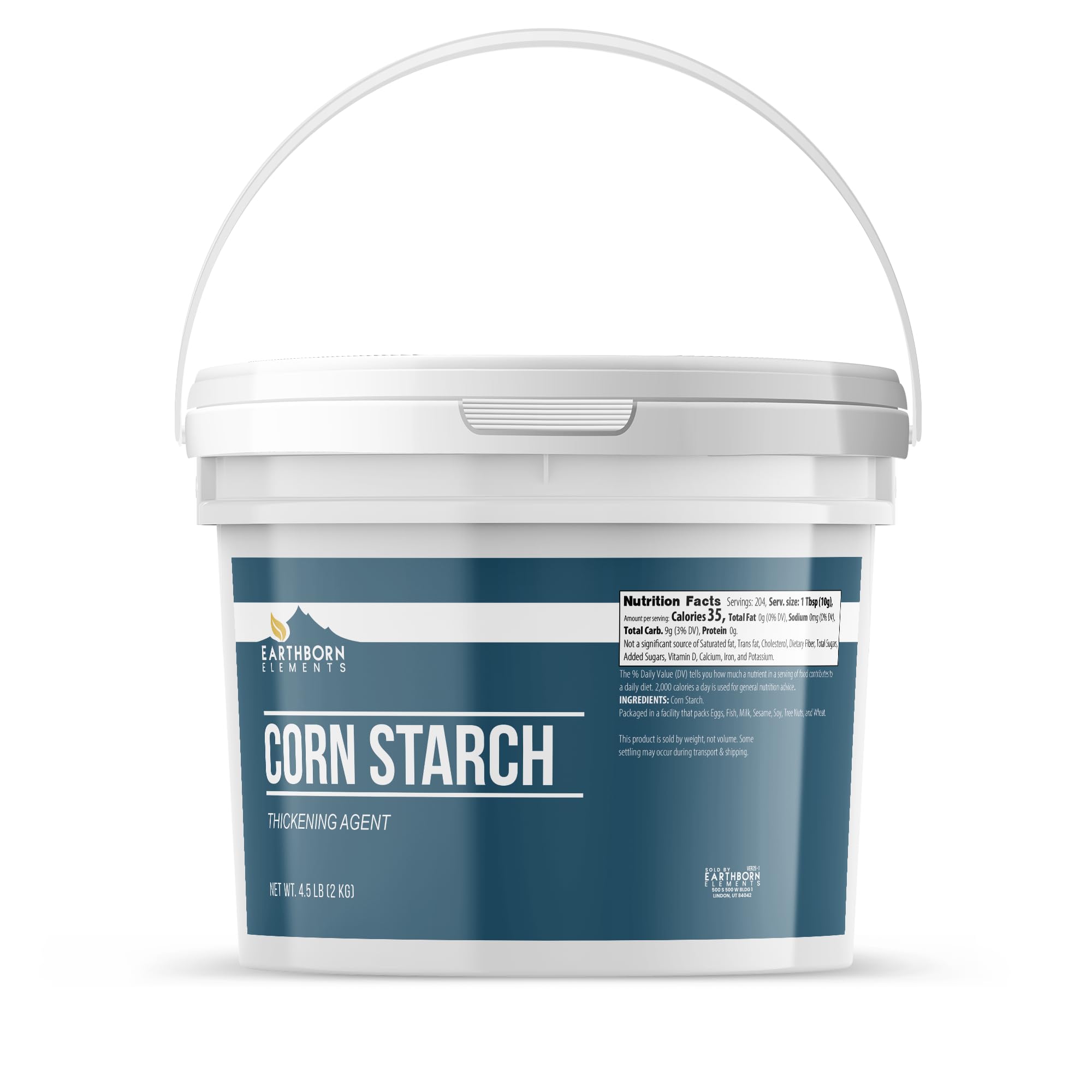 Earthborn Elements Corn Starch (1 Gallon), Thickener For Sauces, Soup, & Gravy