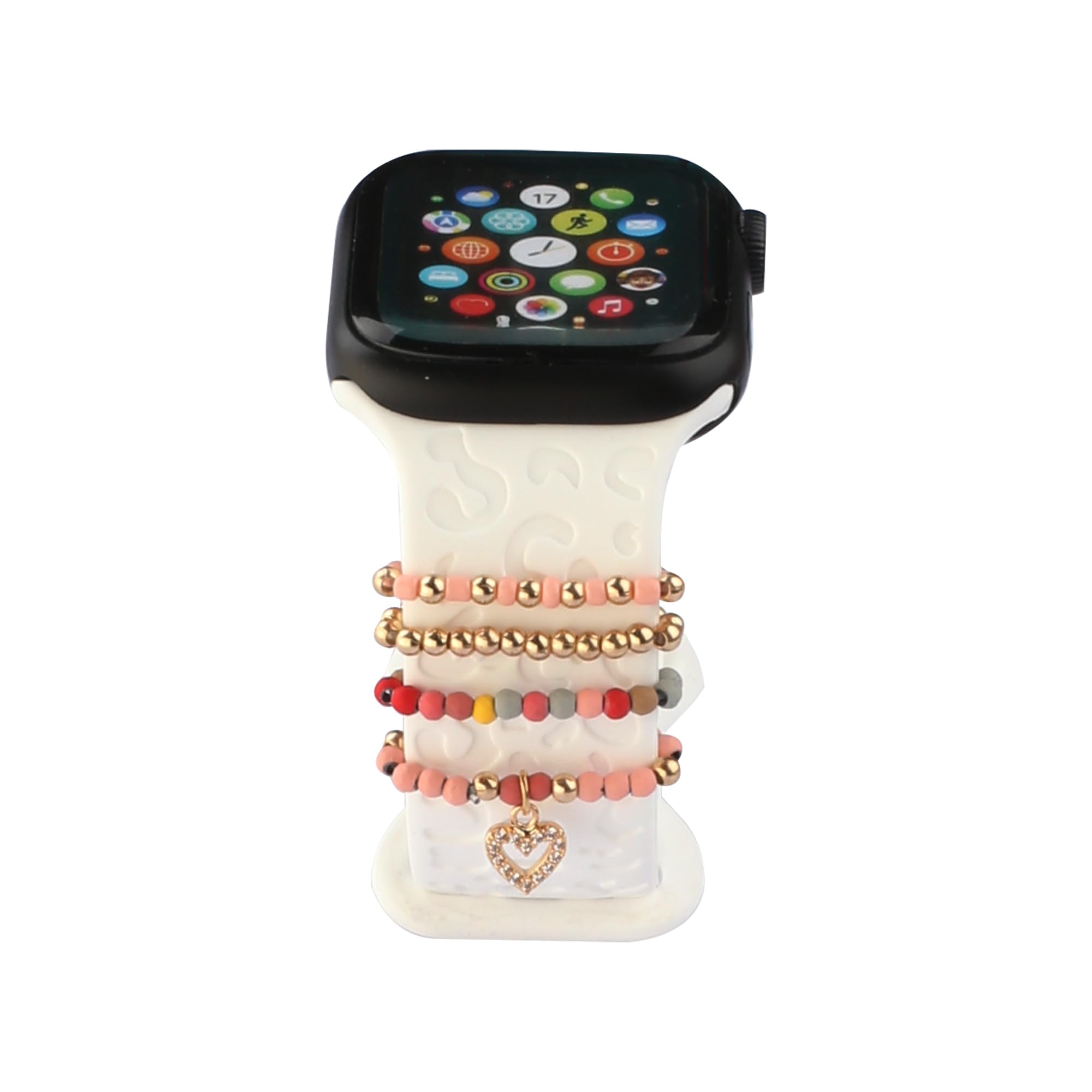 Groliva Watch Band Charms Cute Stretchy Beaded Charms Accessories jewelry For Apple Watch Bands Compatible with Apple Watch 38mm 40mm 41mm 42mm 44mm 45mm 49mm