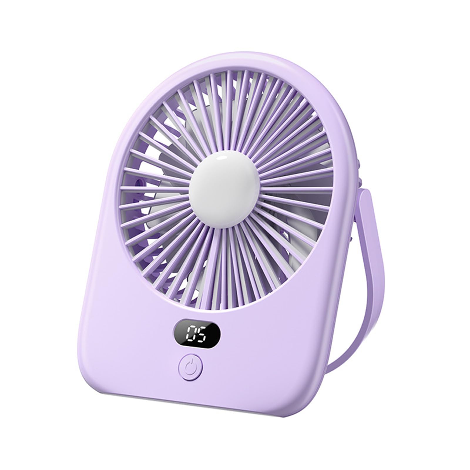 Kalttoy Quiet Operations Desktop Fan Rechargeable 1200mAh Battery Powered LED Light 5 Speeds Cooling Device for Travel Portable Desk Fan with LED Light