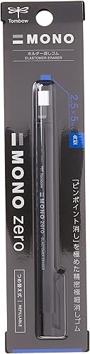 Miniatura 4 de Borrador Mono Zero de Tombow, con punta redonda y retráctil, Negro