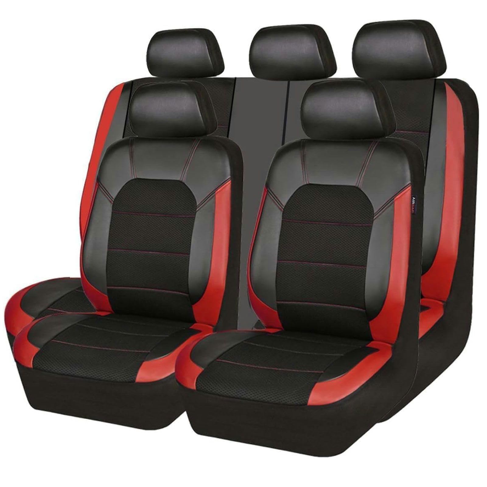 YDZJDHIEY Car Seat Covers for Citroen C1 C2 C3 C4 C5 C5X C6 C8 DS3 DS4 DS5, Seat Protector Covers, Comfortable Interior Accessories,normal-Red