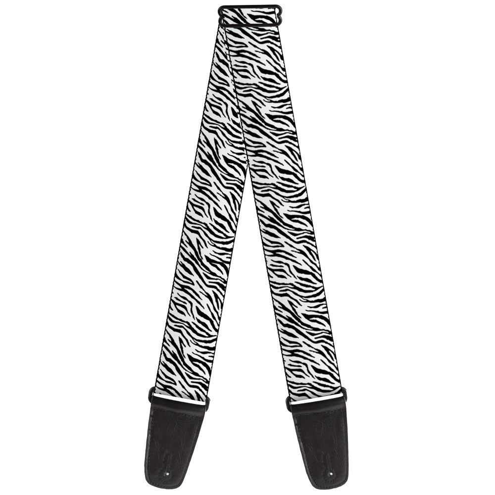 Buckle-Down Guitar Strap Zebra 2 White 2 Inches Wide