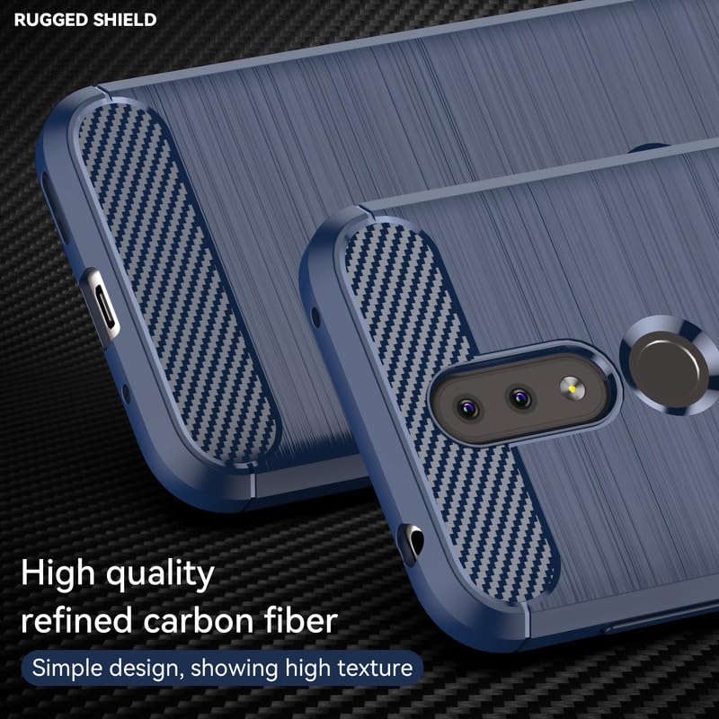 Image of Hybrid Carbon Fiber Back Case for Nokia 4.2 (Blue)