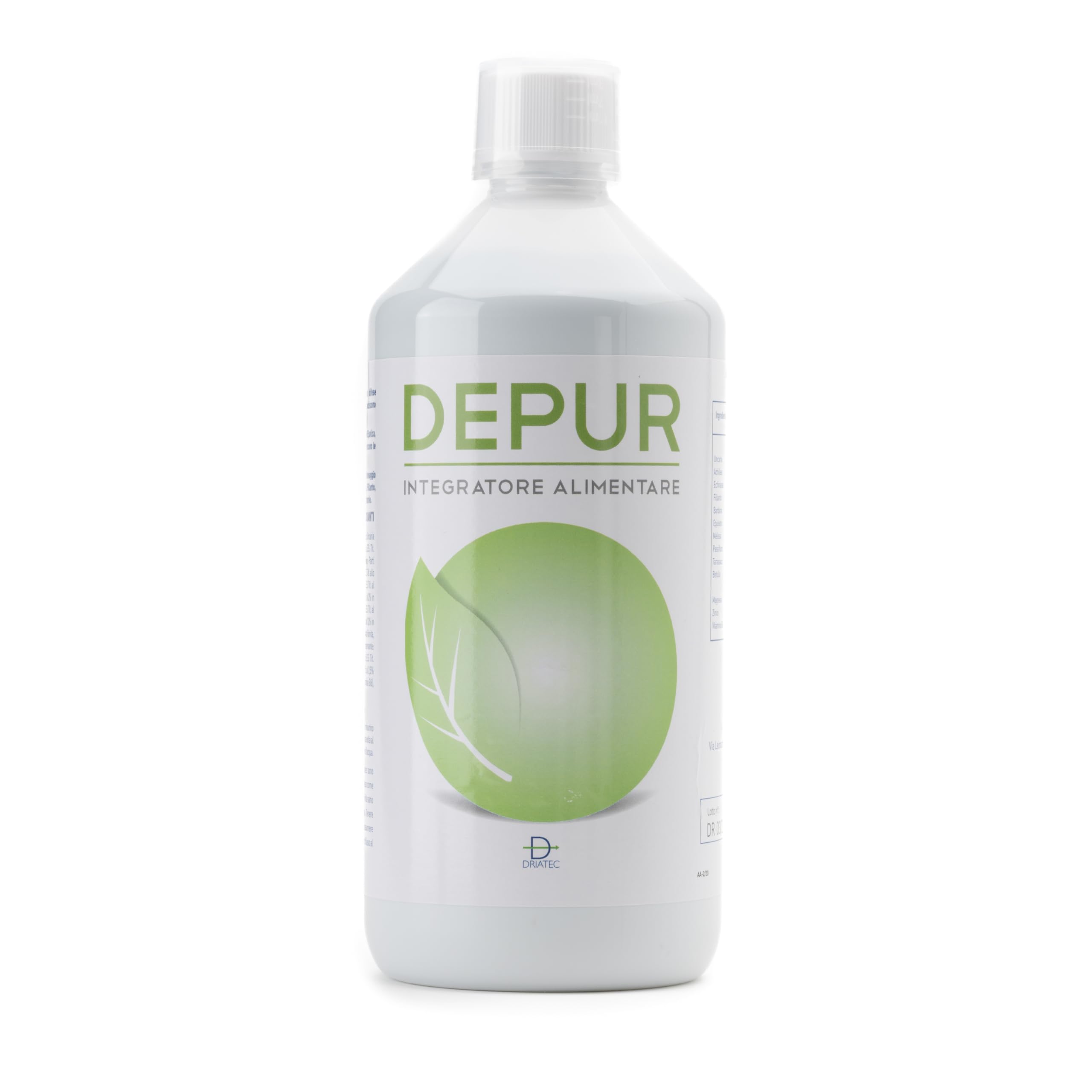 Depurativo Forte con Tarassaco Betulla Bardana e 10 Estratti Vegetali, Integratore Liquido per Ritenzione Idrica Drenante 1 Litro Depur Driatec