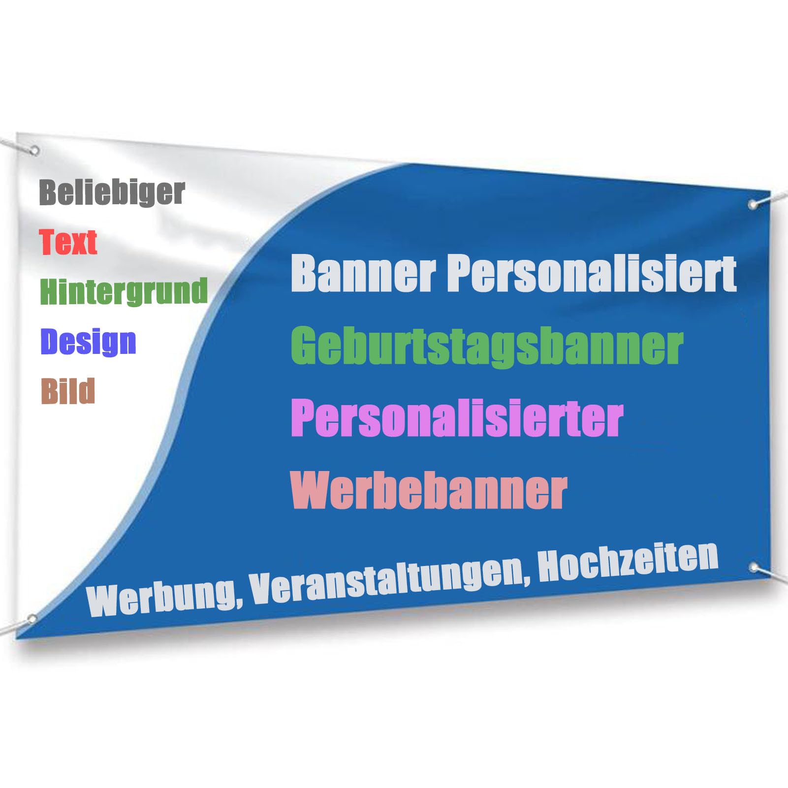 Personalisiertes Werbebanner Fügen Sie Ihr eigenes Design hinzu Inklusive Ösen für Werbung Veranstaltungen Hochzeiten Jubiläen Innen-und Außendekorationsbanner Bauzäunen,1.8×3m