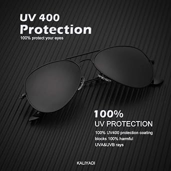 KALIYADI Classic Aviator Sunglasses for Men Women Driving Sun glasses Polarized Lens UV Blocking