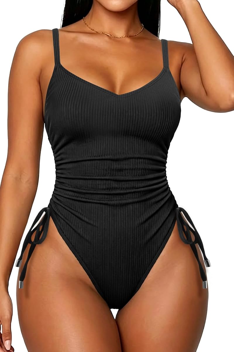 Daci Women's Tummy Control One Piece Swimsuit High Cut Swimwear