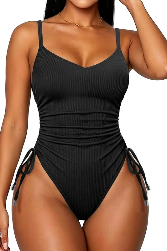 Daci Women's Tummy Control One Piece Swimsuit High Cut Swimwear
