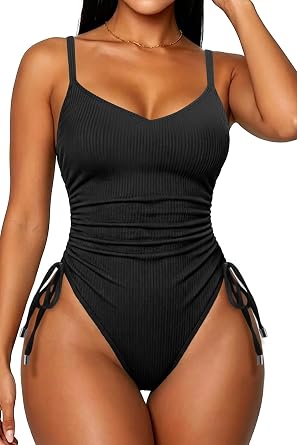 Daci Womens Tummy Control One Piece Swimsuit- High Cut Sexy Bathing Suit Ribbed Swimwear 2026
