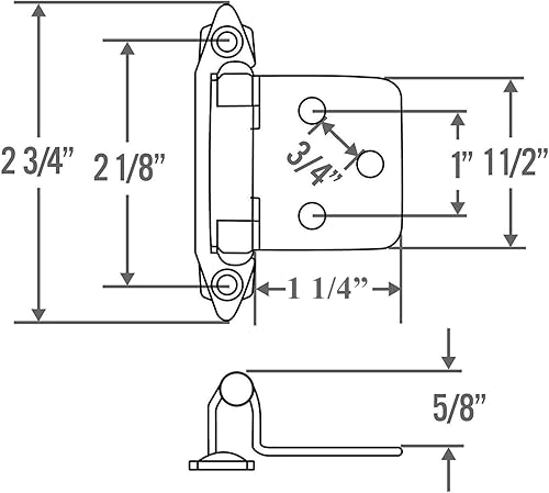 Miniatura 7 de Silverline 25 pares de bisagras de gabinete de cierre automático, para puerta de cocina con superposición variable, níquel satinado cepillado