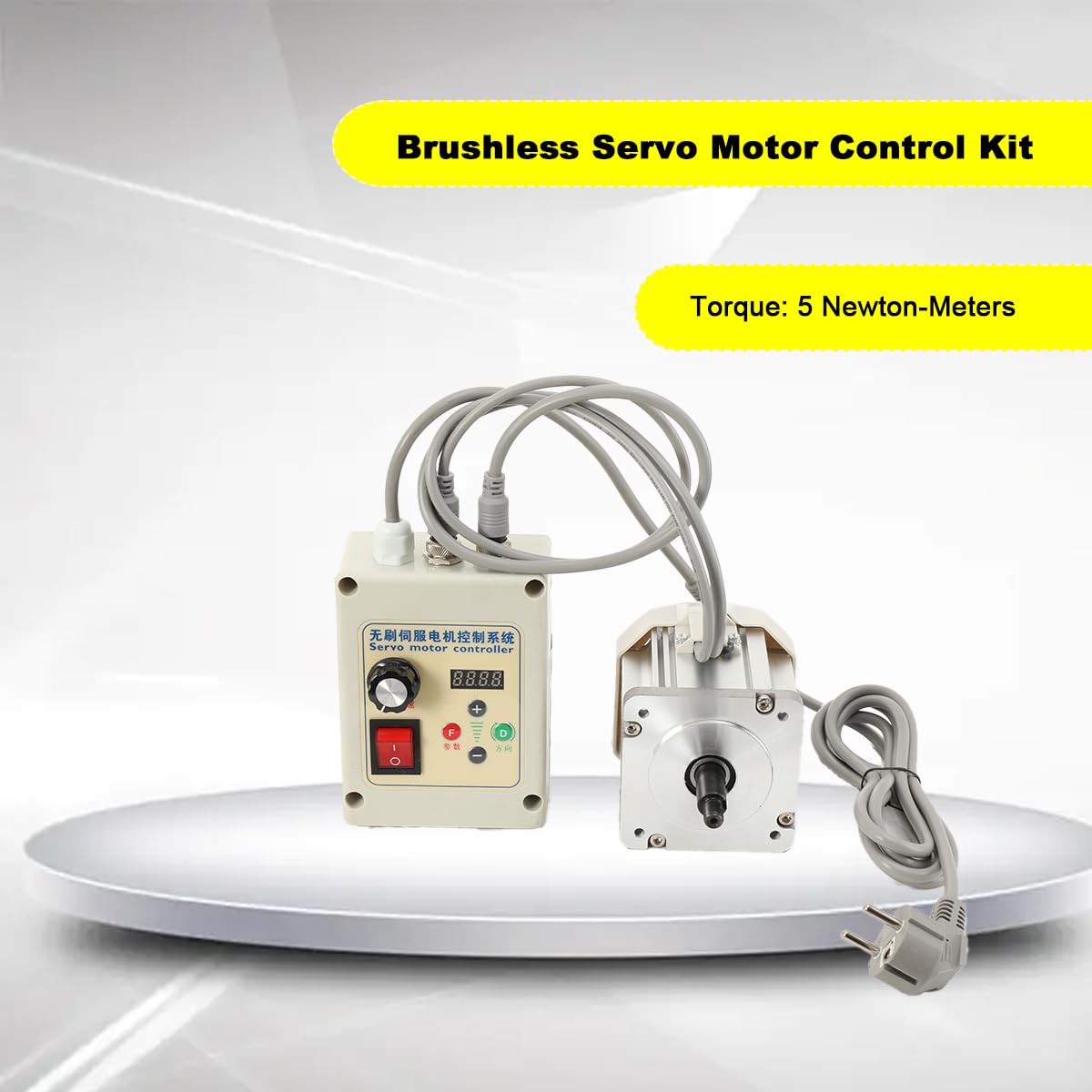 220V 1200W Bürstenloser Servomotor Satz mit Controller für Holzbearbeitung Drehmaschine, Geschwindigkeit Einstellbar 200 bis 5000U/min 5N.M