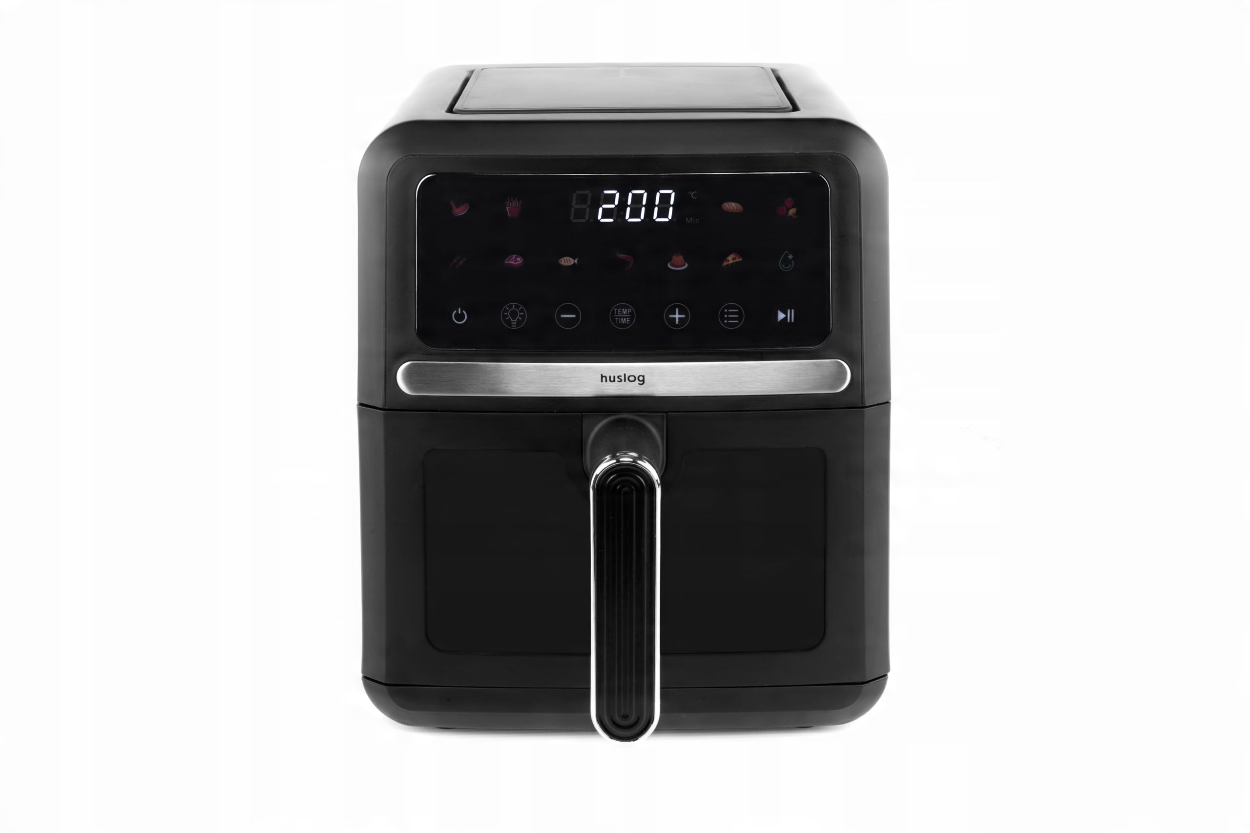 Freidora de Aire 5L 1500W, Air Fryer sin Aceite con 10 Programas Automáticos, 40–200°C, Pantalla LED Táctil, Cesta y Rejilla, Ventana de Visualización, Fácil Limpieza, Compacta, Negro