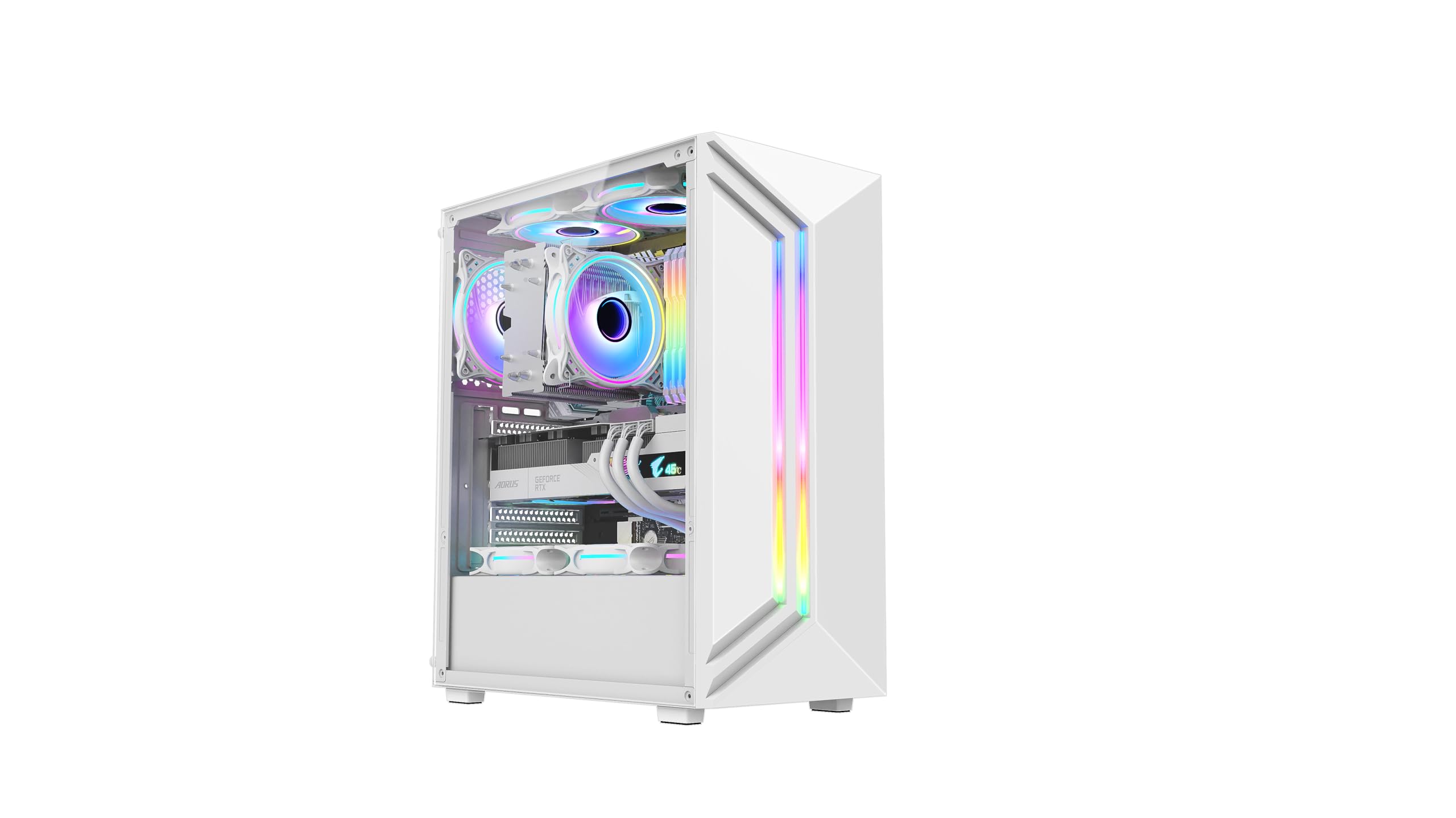 Apollo White Ultra Fast Gaming PC Desktop Computer AMD Ryzen 3 3200G 4.0Ghz Quad Core ATI Radeon HD Vega 8 Graphics USB 3.0 1000GB SSD 32GB DDR4 Wifi Windows 11 Pro