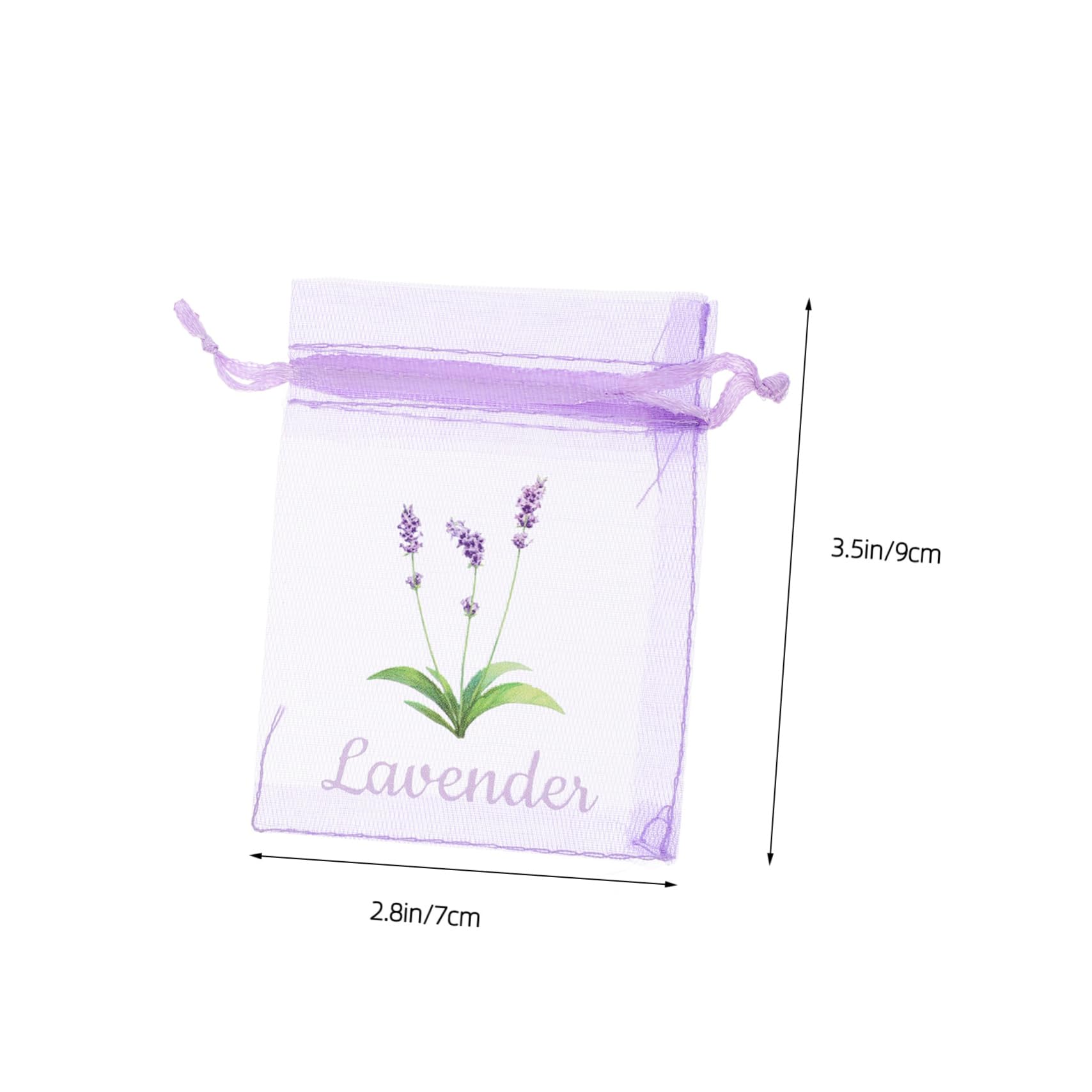 HOODANCOS 20Pcs Lavender Drawstring Bags Empty Organza Sachet Bags for Dried Lavender Jewelry Spice Storage Elegant Mesh Design Compact for Closets