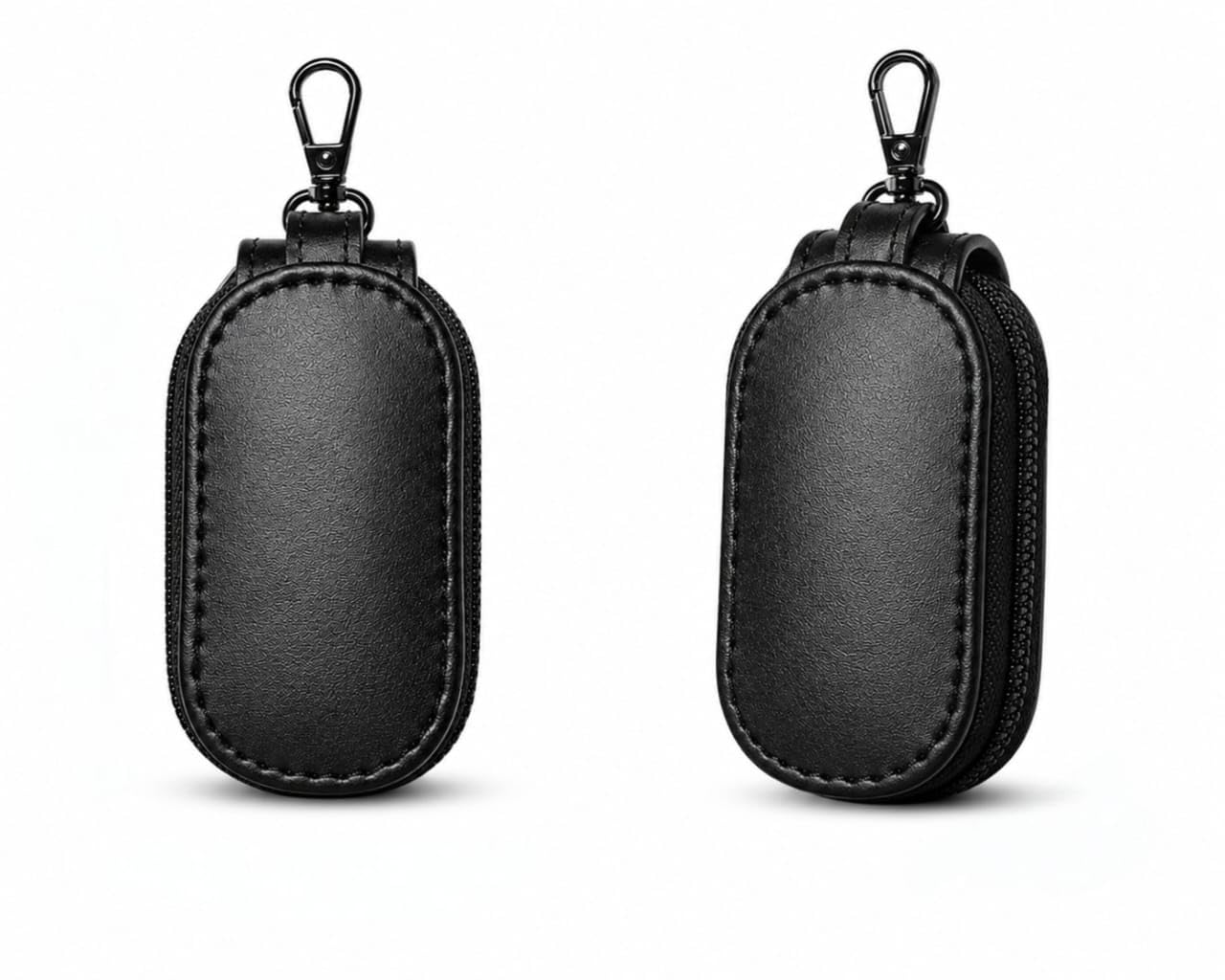 ValueVibe Accessories Premium Earbuds Cover Compatible with OnePluss Nord & Nord 2R | Shock Resistant PU Leather Zipper Case with Hook | Stylish Bluetooth Earphones Pouch Black Colour-image-14