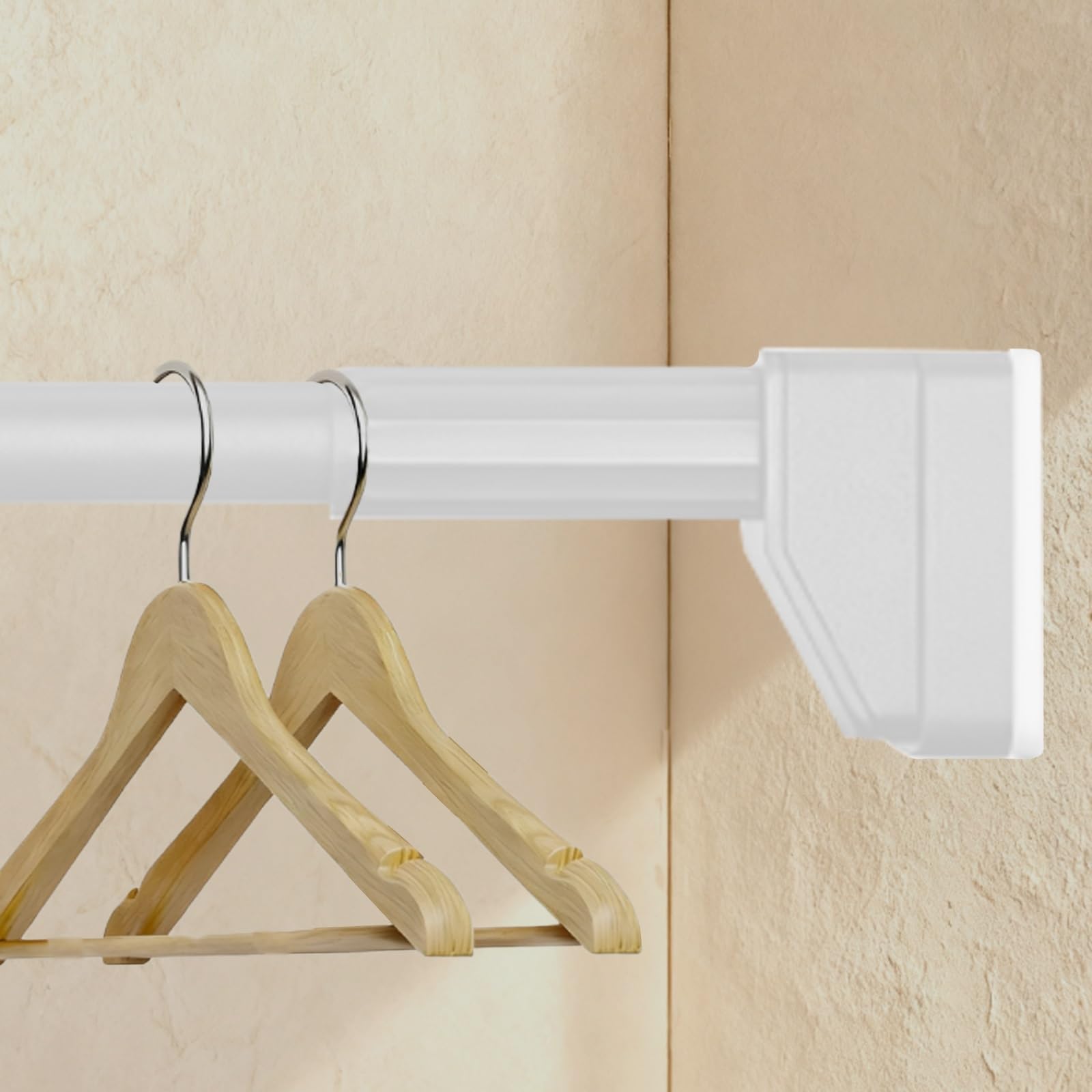 Tringle télescopique blanche pour placard, fenêtre et douche extensible