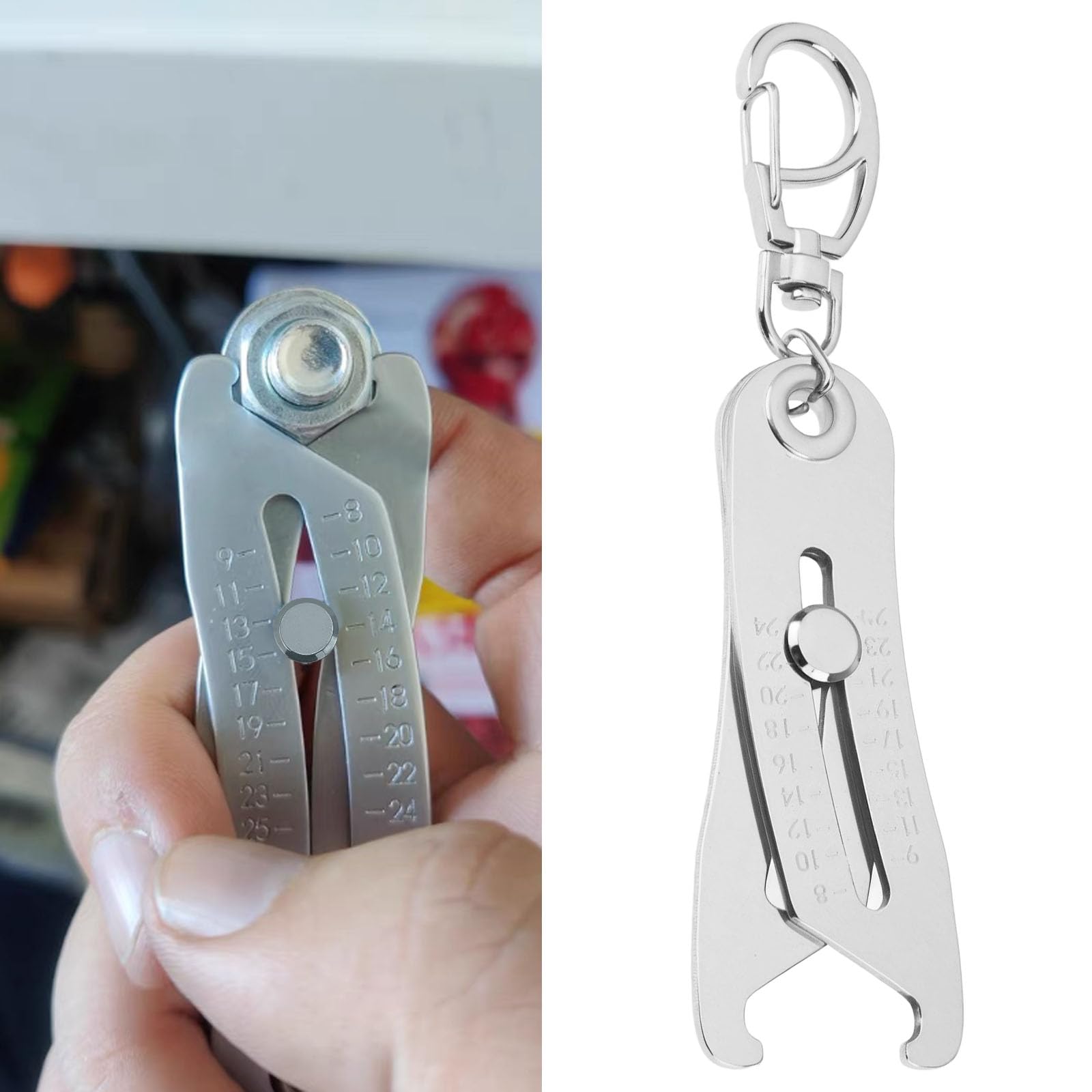 Create idea 1pc Portatile Preciso Dimensioni Del Filo Checker Portachiavi Verifica Dimensioni Del Filo Portachiavi Bullone Size Finder Portachiavi Bullone Testa Size Finder Pollici e Metrici