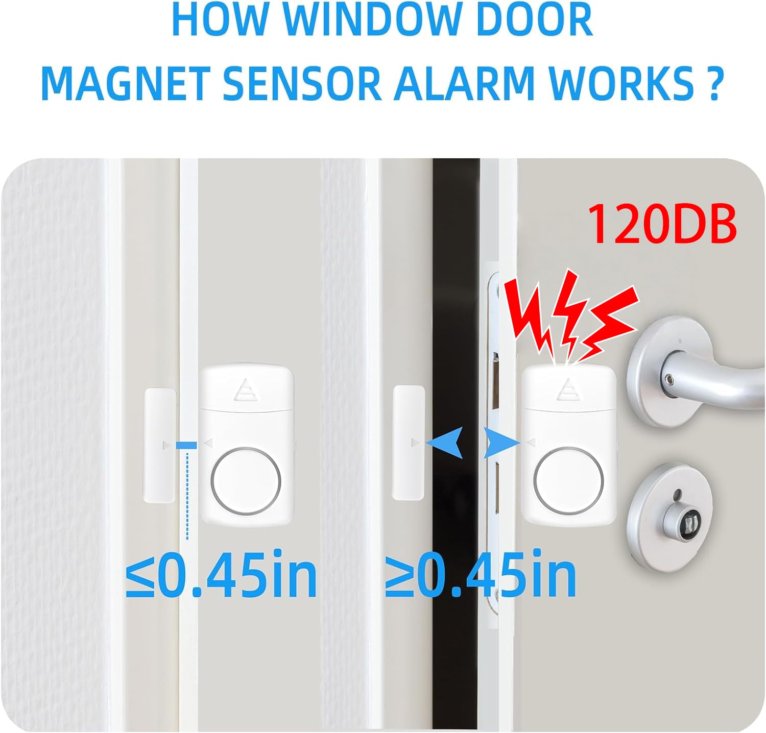 Sensor de alarma de puerta, sensor de ventana, alarmas para seguridad en el hogar, sistema inalámbrico de seguridad antirrobo, kit de bricolaje, 10 unidades/piezas