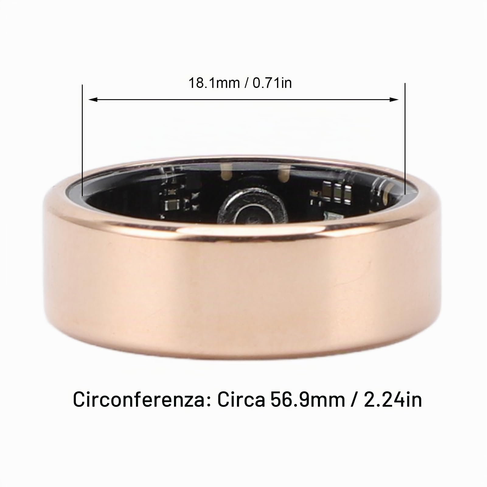 Smart Ring Health Tracker, Monitoraggio del Sonno, Anelli per Fitness Tracker Bluetooth Impermeabili Indossabili con Monitoraggio 24 Ore su 24, Misura 8