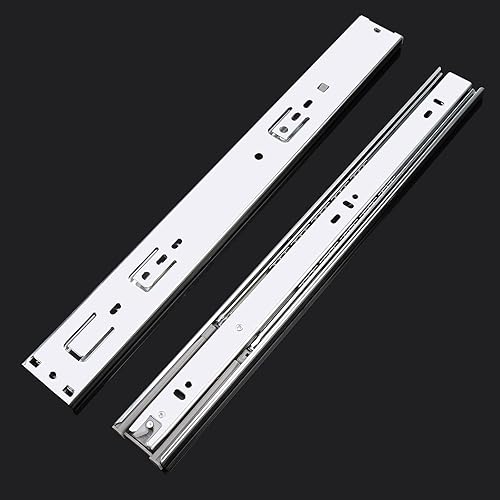 Miniatura 7 de Deslizadores de cajón con rodamientos de bolas de cierre suave de 16 pulgadas, 1 par, montaje lateral con acabado de níquel, accesorios de hardware