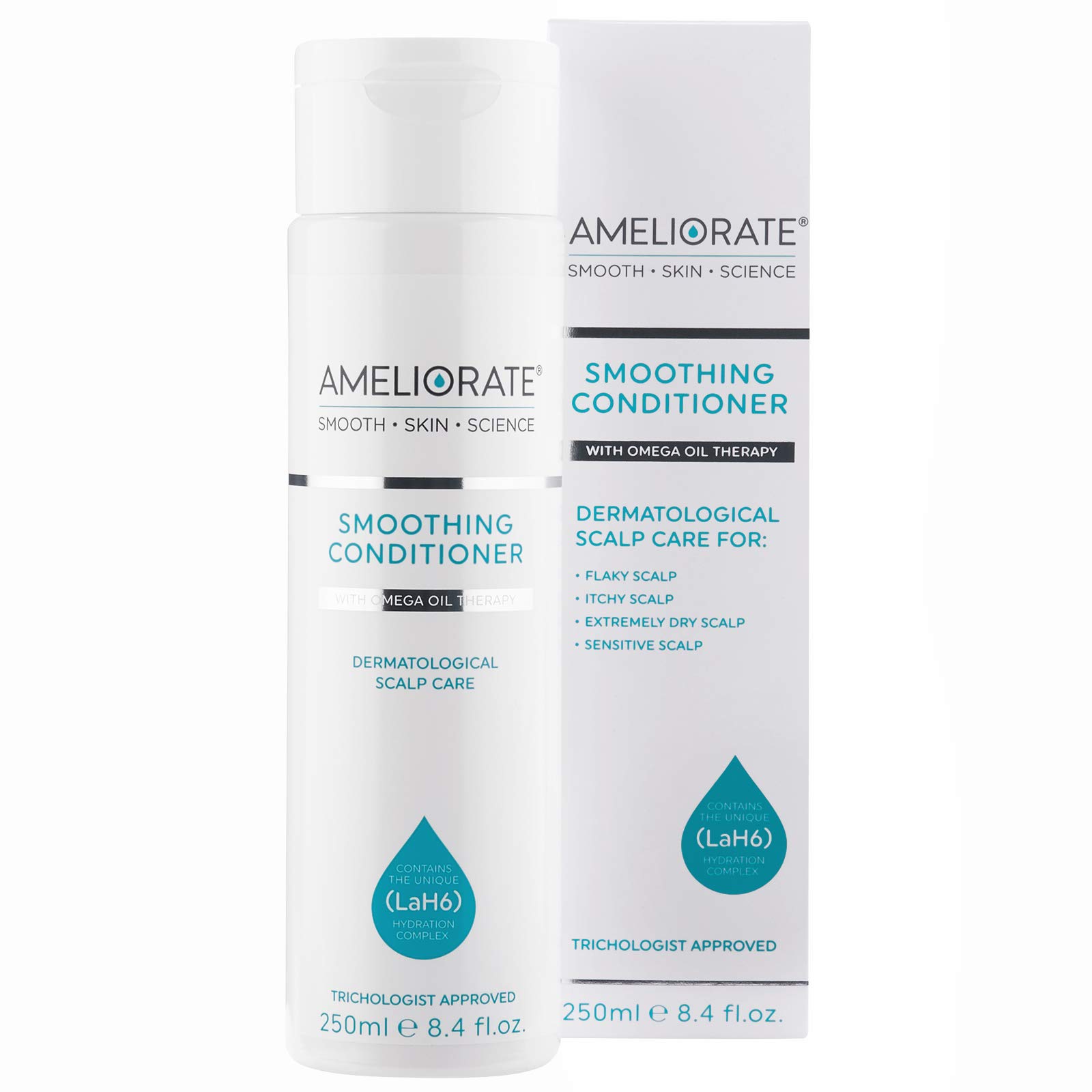 AMELIORATESmoothing Conditioner 250ml | Lab6, Oat oil, Starflower | Dermatologically tested, Trichologist approved