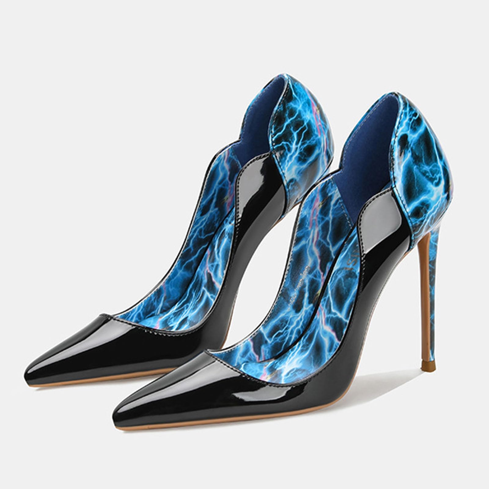 Zapatos de tacón Alto de Mujer de Moda Cuero Lacado 12CM Sexy Stilettos
