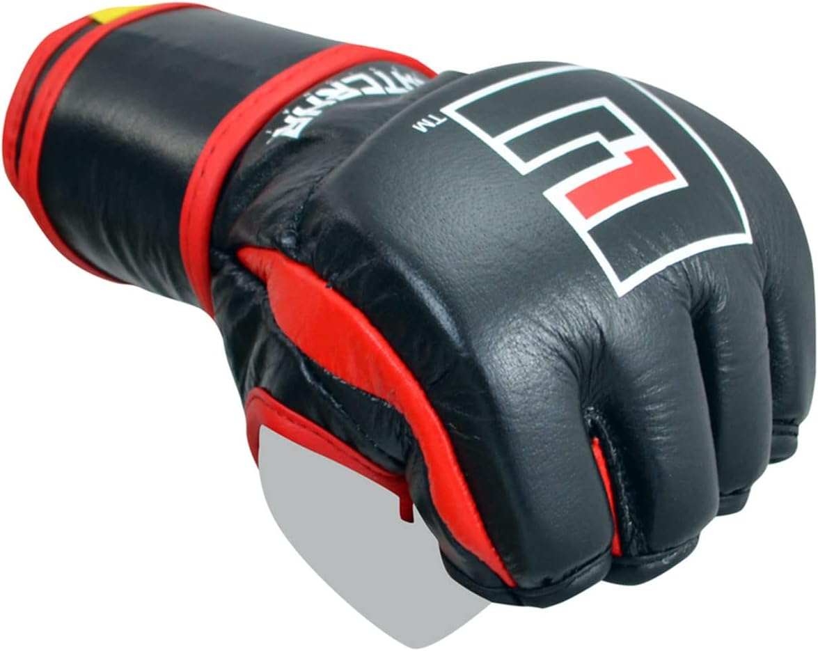 Combat Corner Tech Professional Leather Construction Fight MMA Gloves Men and Women - Kickboxing, Muay Thai Fighting, MMA Training Sparring Gloves