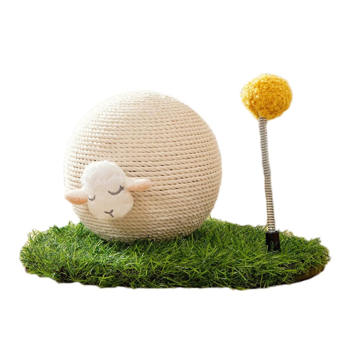 HANABASS Pelota Rascadora para Gatos, Juguete de Garras Abrasivas de Sisal y Madera, Resistente al Desgaste Desprender Fibras, Forma de Bola, para Gatos y Gatitos, Decoración del Hogar