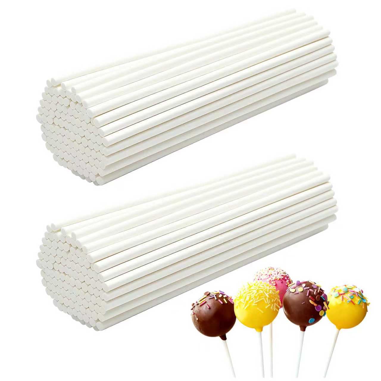 Bâtonnets en Papier pour Cake pops 15 cm x 3,5 mm Blancs 100 pièces