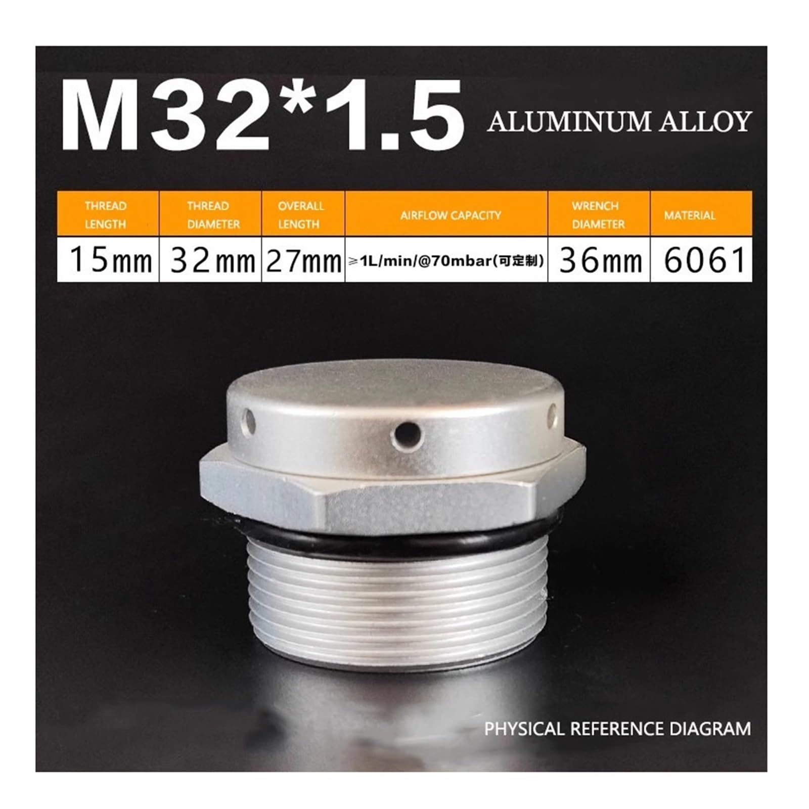 Válvula De Ventilación Impermeable Aluminio M5 M6 M8 M10 M12 M16 M20