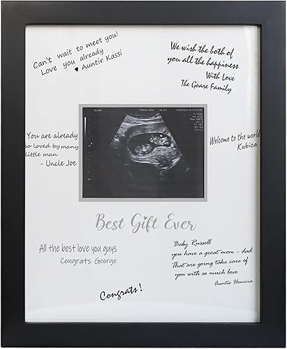 Sonogram Signature Frame - Libro de visitas, marco de recuerdo de imágenes de ultrasonido, alternativas para libros de invitados de baby shower,