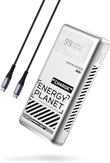 MOVE SPEED Laptop Power Bank 130W, 25000mAh Fast Charging USB C 3-Port PD3.0 Portable Charger, Smart LED Digital Display, Battery Pack for Laptop, MacBook, Dell, Samsung, iPhone, iPad, AirPods, etc