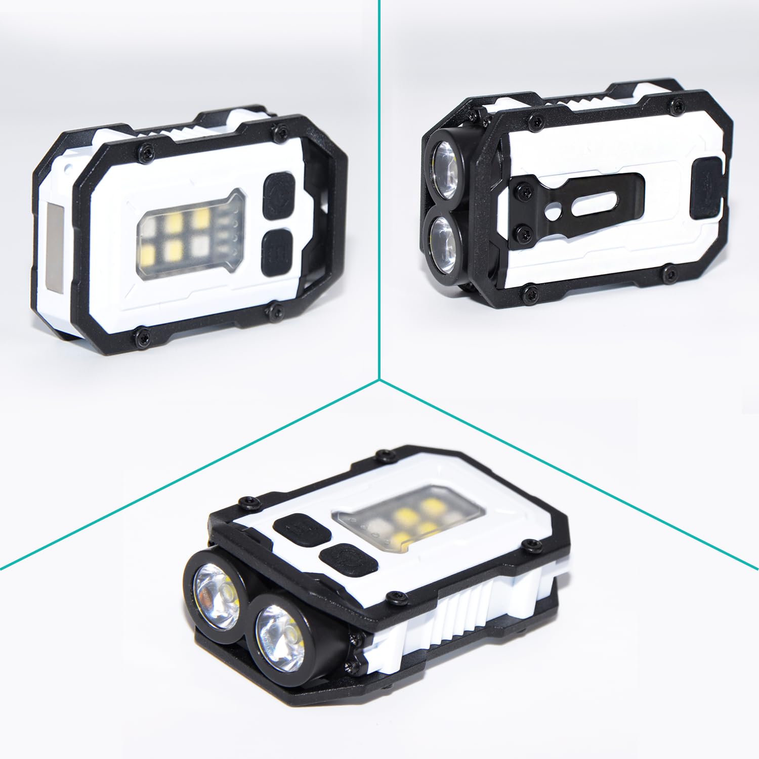 SUNDERPOWER Rechargeable Pocket Keychain Lights with Lanyards,Clip on Hands Free Flashlight for Walking Camping Night Running