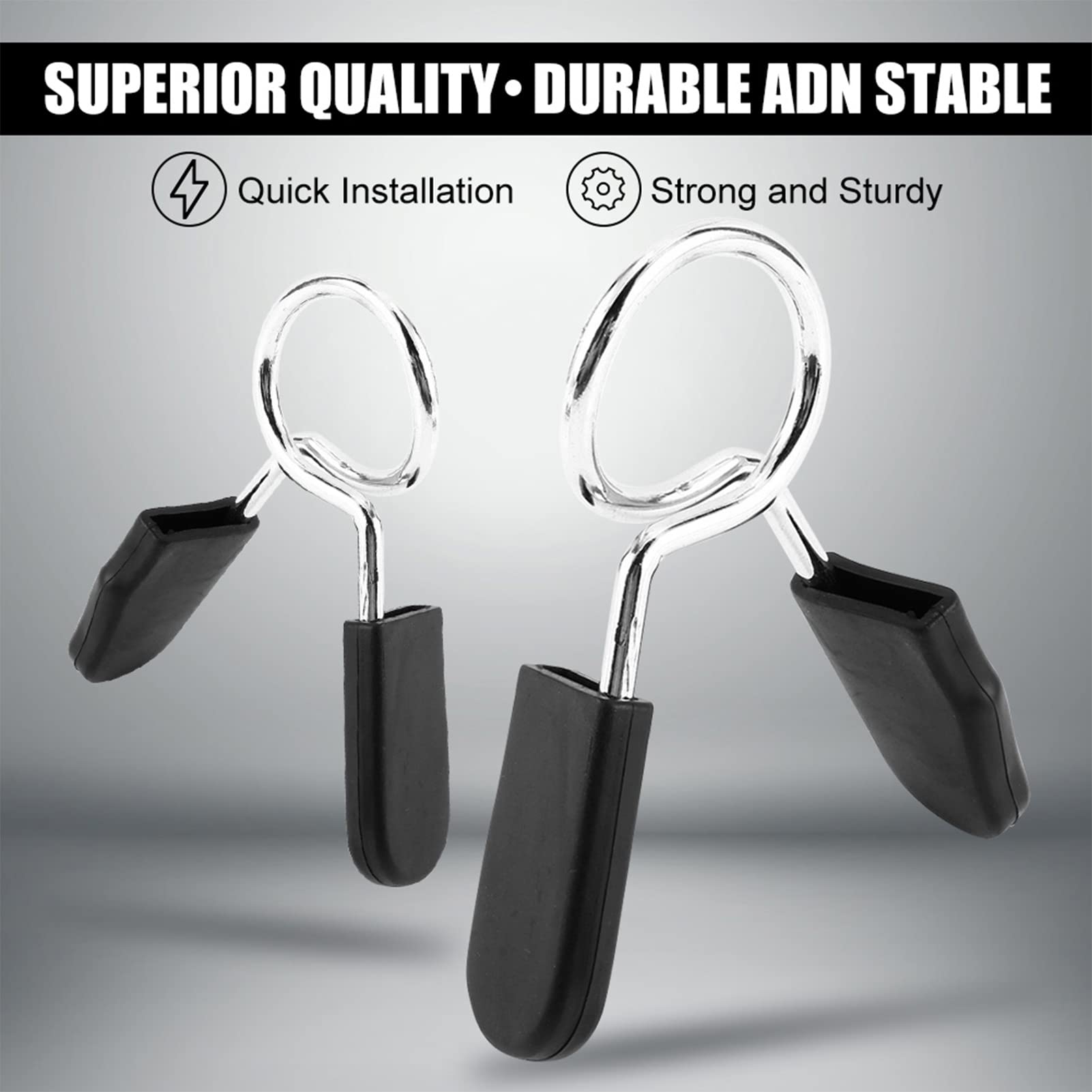 Gavigain 2 Pcs Spring Collar Clips,Standard 25mm Barbell Dumbbell Lock Clamp Spring Collar Clip Yoga Training