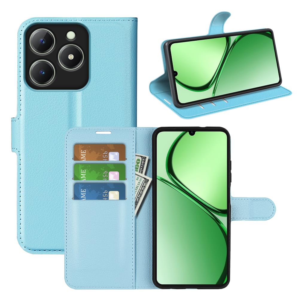XINNI Cover Protettiva per Realme C61/Realme C63 Case, retrò Cellulare Custodia Libro Antiurto in Flip Pelle PU/TPU, Portafoglio Flip Magnetica, Rosso